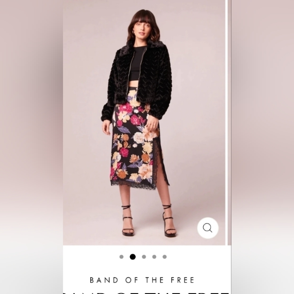 Band of the free Val faux fur chevron jacket.